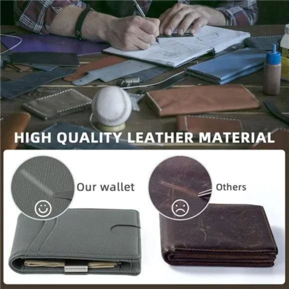 RFID Blocking Front Pocket Stylish Bifold Wallet (Cross Army green) - Picture 4 of 6